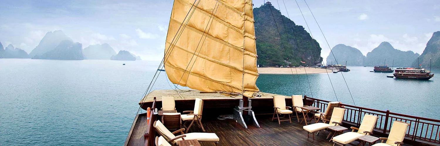 Luxury charter ship on Halong Bay