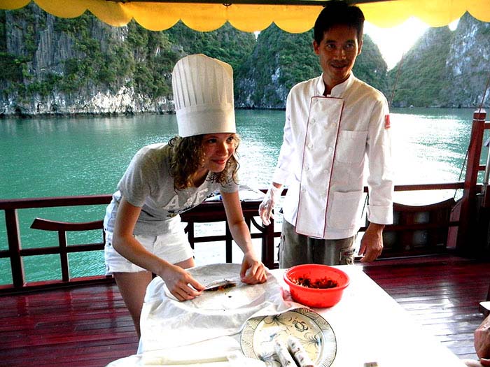 cooking class on Halong Bay, Vietnam