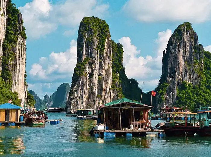 Limestone peaks in Halong Bay, Vietnam