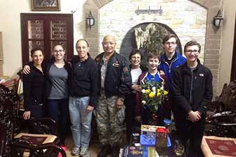Meeting with war veteran pilot in Hanoi, Vietnam