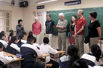 Teens teaching English in Hanoi classroom